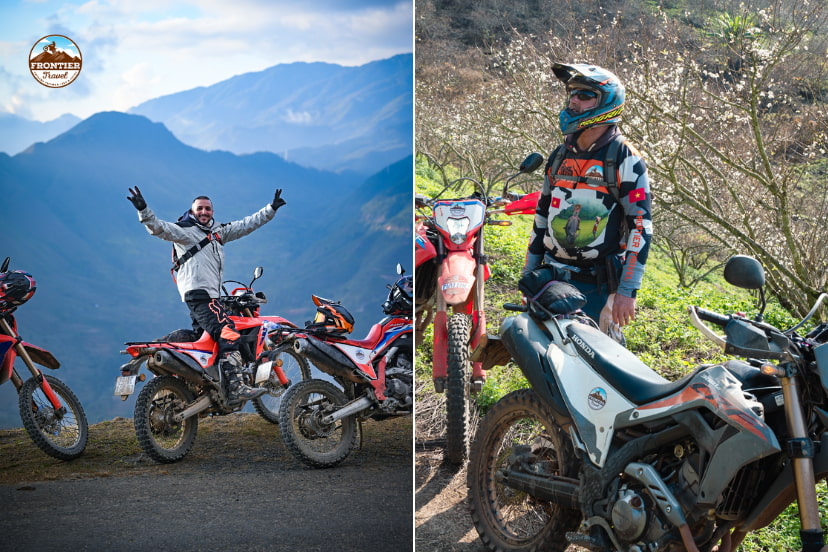 Dirt bike prepared for a long-distance Vietnam motorbike tour
